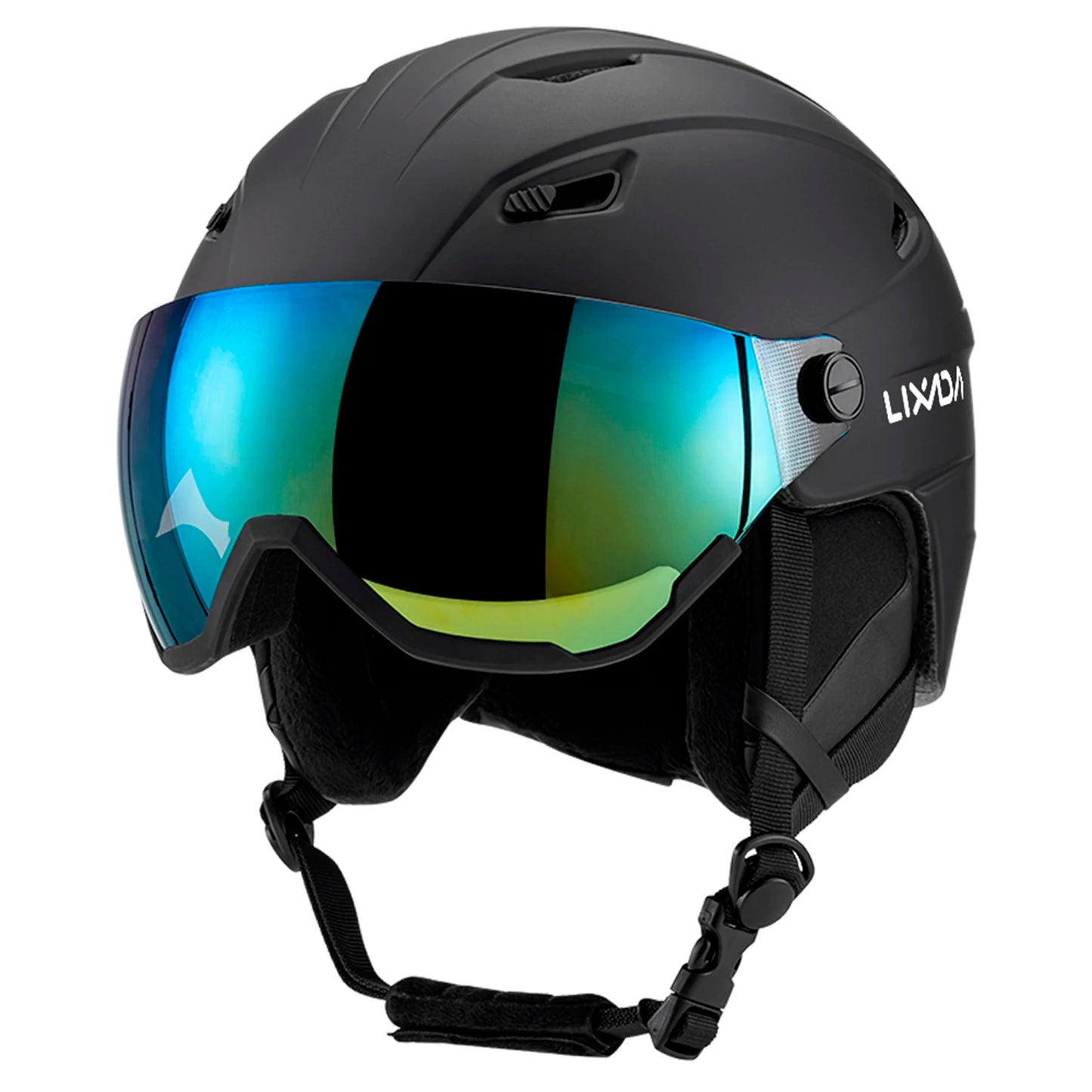 LIXADA Integrated Ski Helmet Men and Women Snowboard Helmet with Removable Visor Goggles Men and Women ‘s Snowboard Wear