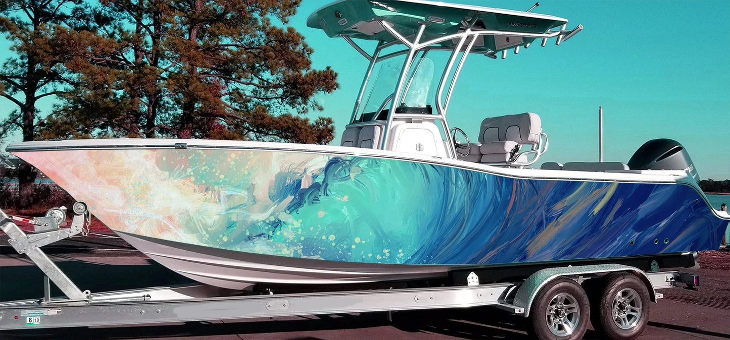 Waves Custom Boat Wrap