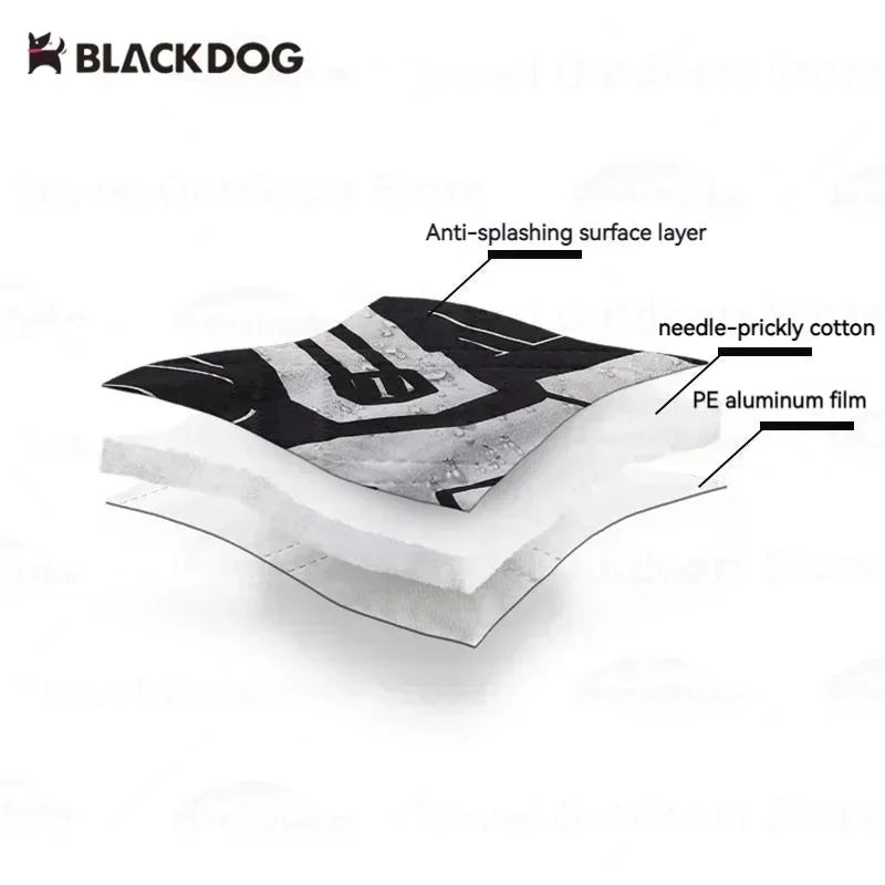 BLACK DOG Waterproof 200x200cm Portable Camping Mat 1.69kg Ultralight Picnic Pad Bottom PE Aluminum Film Waterproof Travel Mat