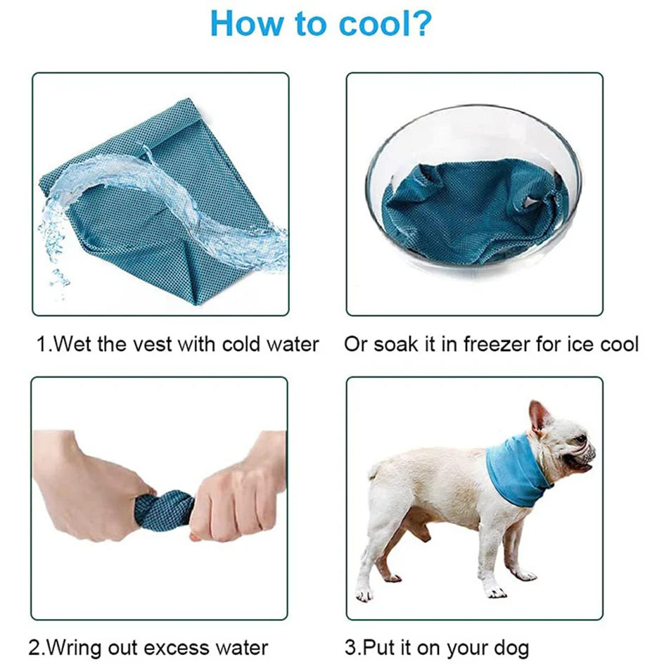 Dog Ice Cooling Bandana With Lead Attachment