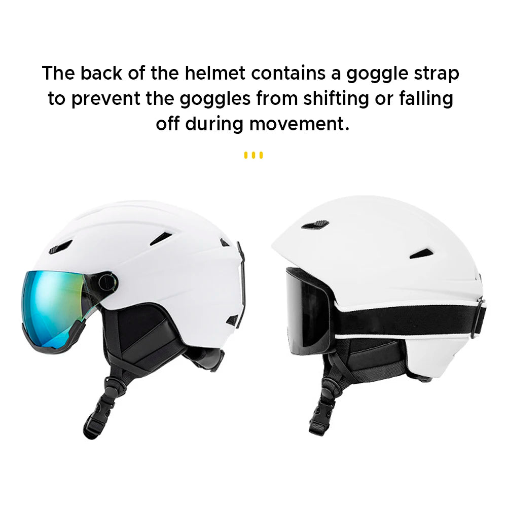 LIXADA Integrated Ski Helmet Men and Women Snowboard Helmet with Removable Visor Goggles Men and Women ‘s Snowboard Wear