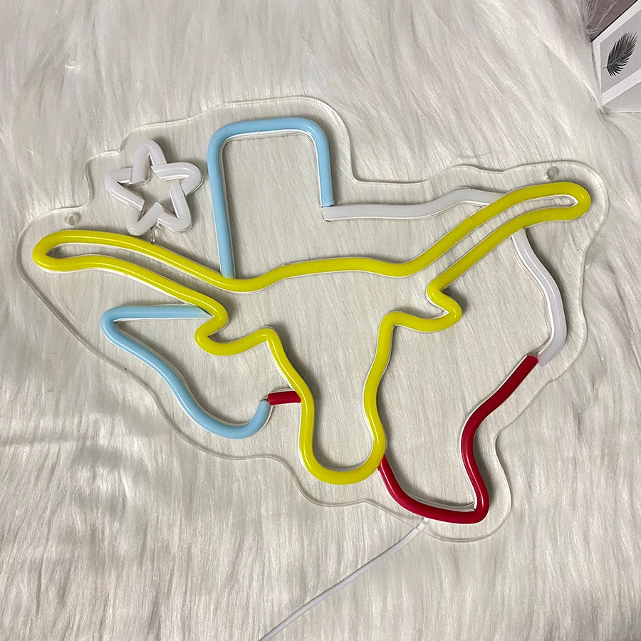 Texas Longhorn Neon Lights