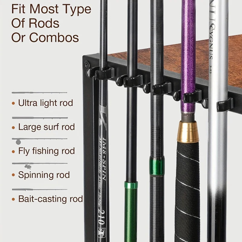 Pro Fish Rod Rack 10 Rods, Fishing Tackle Cart