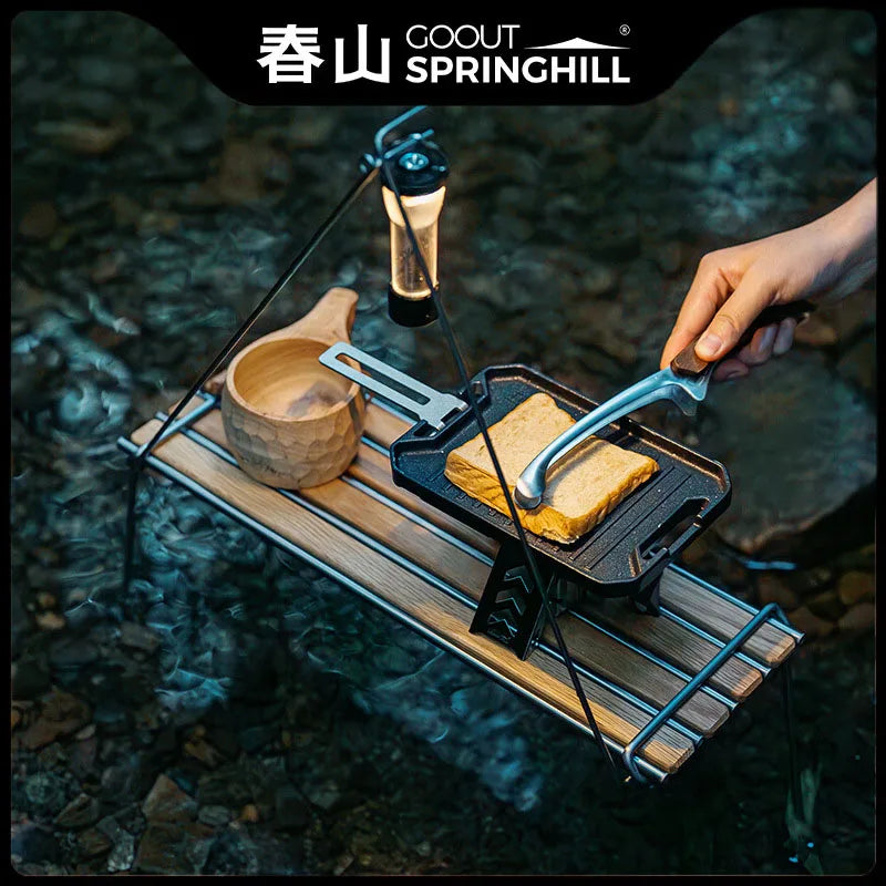 Mini Camping Grill Cast Iron Non-stick