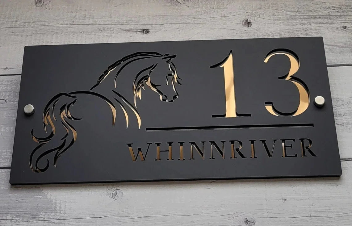 Equine Acrylic HOUSE SIGN 360mm x 180mm