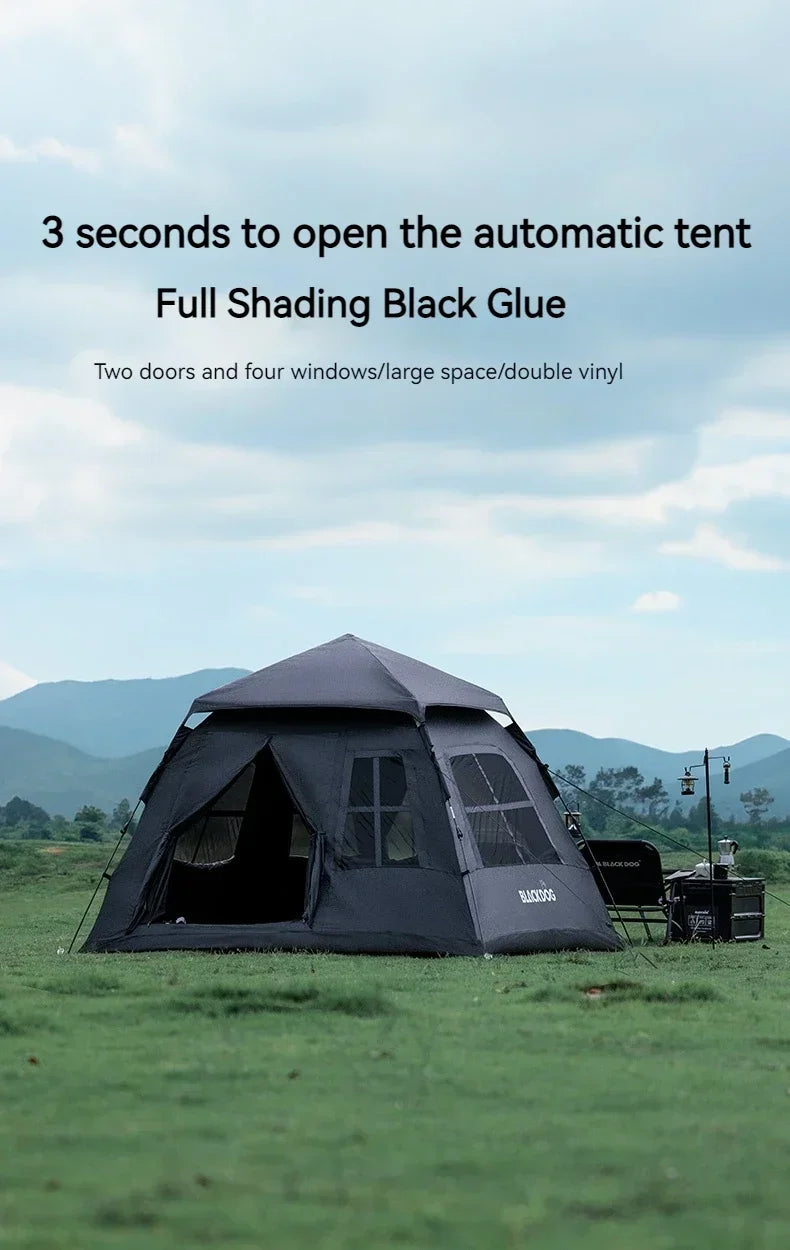 BLACK DOG 4-5people Waterproof Automatic One-touch Ultralight Portable Tent