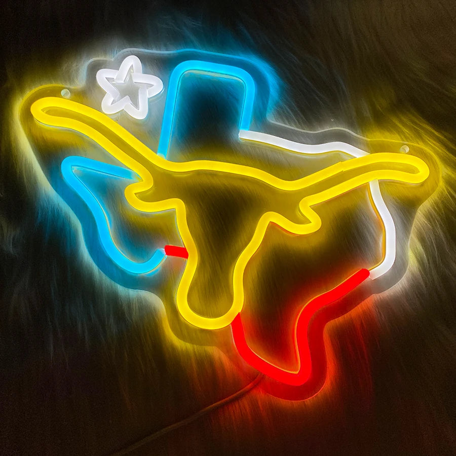 Texas Longhorn Neon Lights