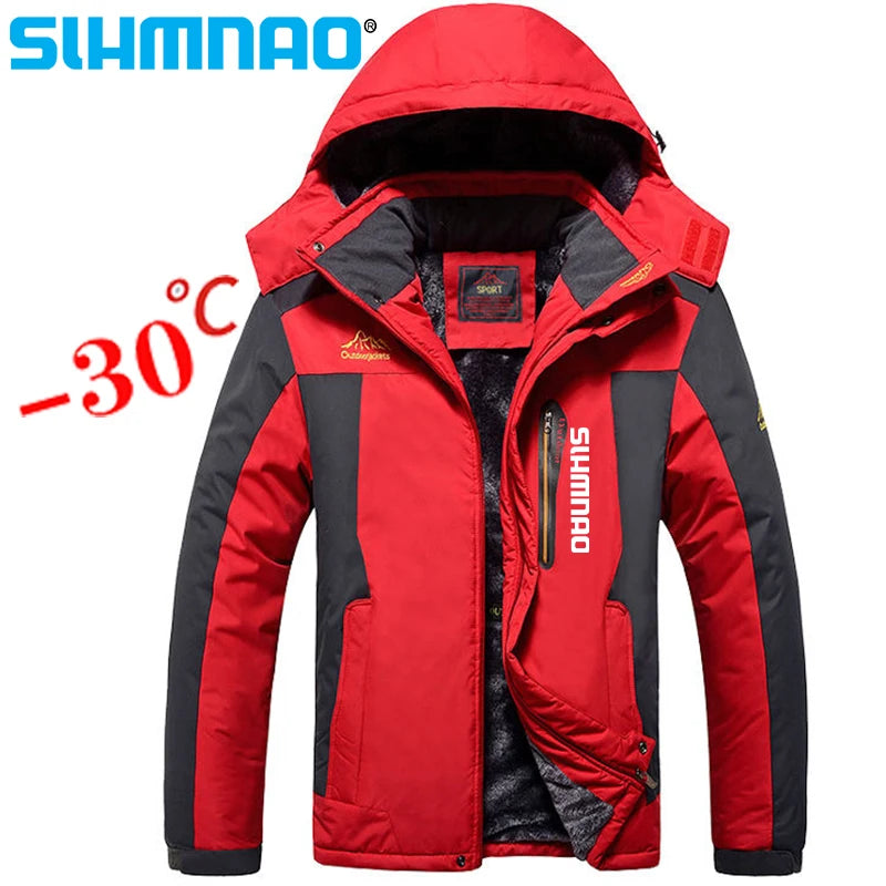 Winter fishing jacket, snow skiing jacket, windproof and waterproof.