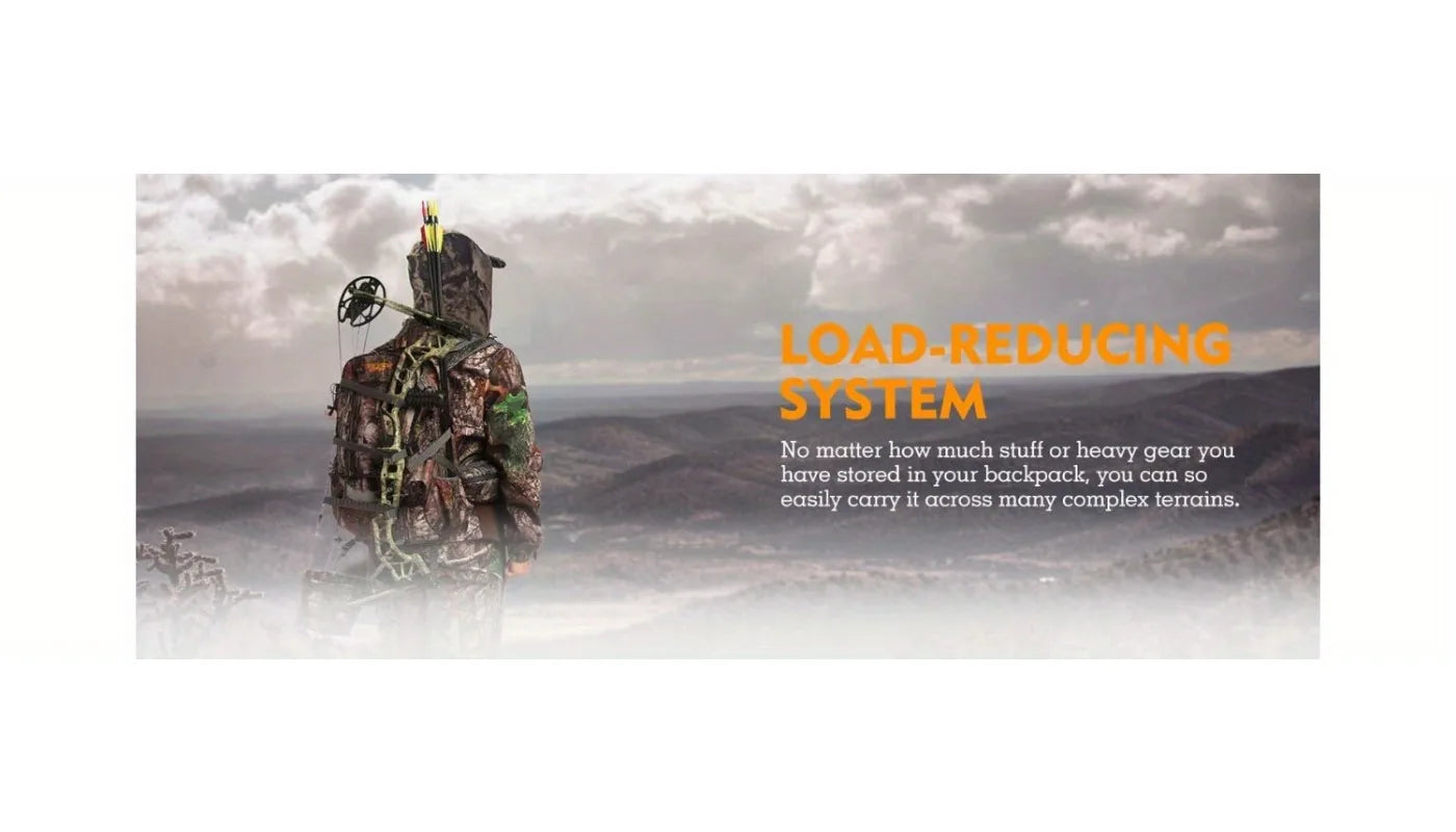 NEW VIEW 35L Hunting Backpacks for Men, Camo Hunting Backpack with Bow & Rifle Holder, Saddle Hunting Backpack for Deer, Elk