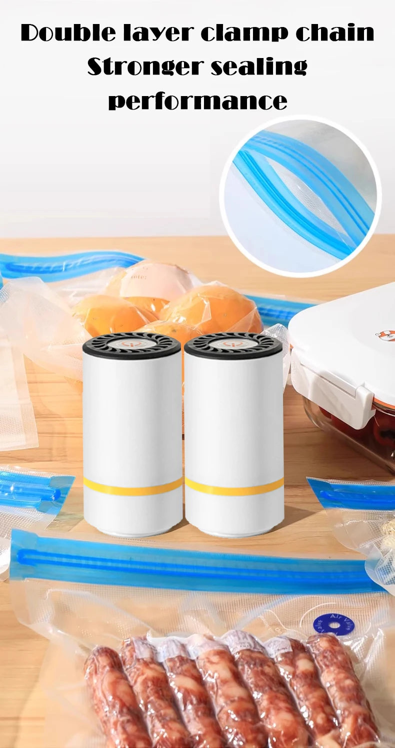 Easy One-Hand Automatic Operation Handheld Vacuum Sealer  Portable vacuum sealer Avoid cross contamination of food +100 pcs