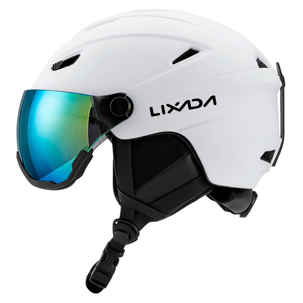 LIXADA Integrated Ski Helmet Men and Women Snowboard Helmet with Removable Visor Goggles Men and Women ‘s Snowboard Wear