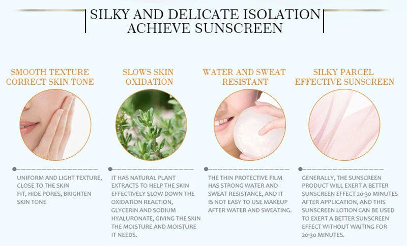 SPF50 Body Sunscreen Facial Whitening Sun Cream Sunblock Skin Protective Cream Anti-Aging Oil-control Moisturizing Body Lotion