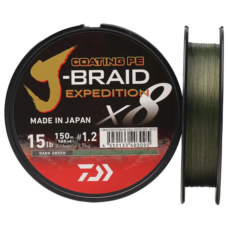 2024 DAIWA  J-BRAID Expedition X8 Fishing Line 150/300M Braided PE