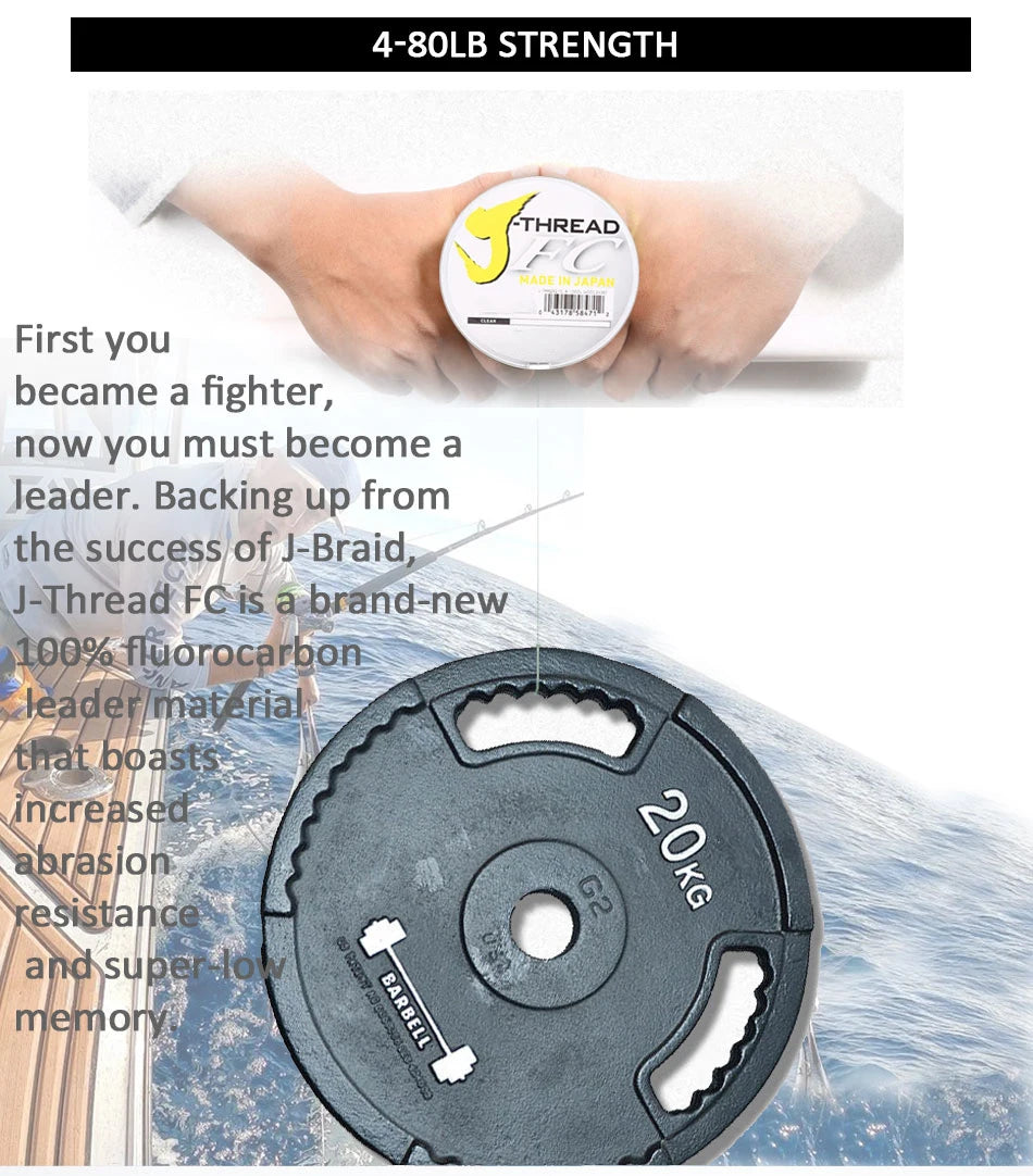 DaiwaJ-Fluorocarbon Fluorocarbon  Leader 100m 50m Sinking Clear Fluorocarbon Line Made in Japan