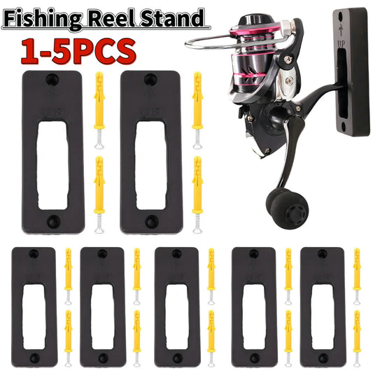 1-5PCS Space-Saving Fishing Reel Hanger Spinning Reel Organizers Holder Fishing Reel Wall Mount Rack