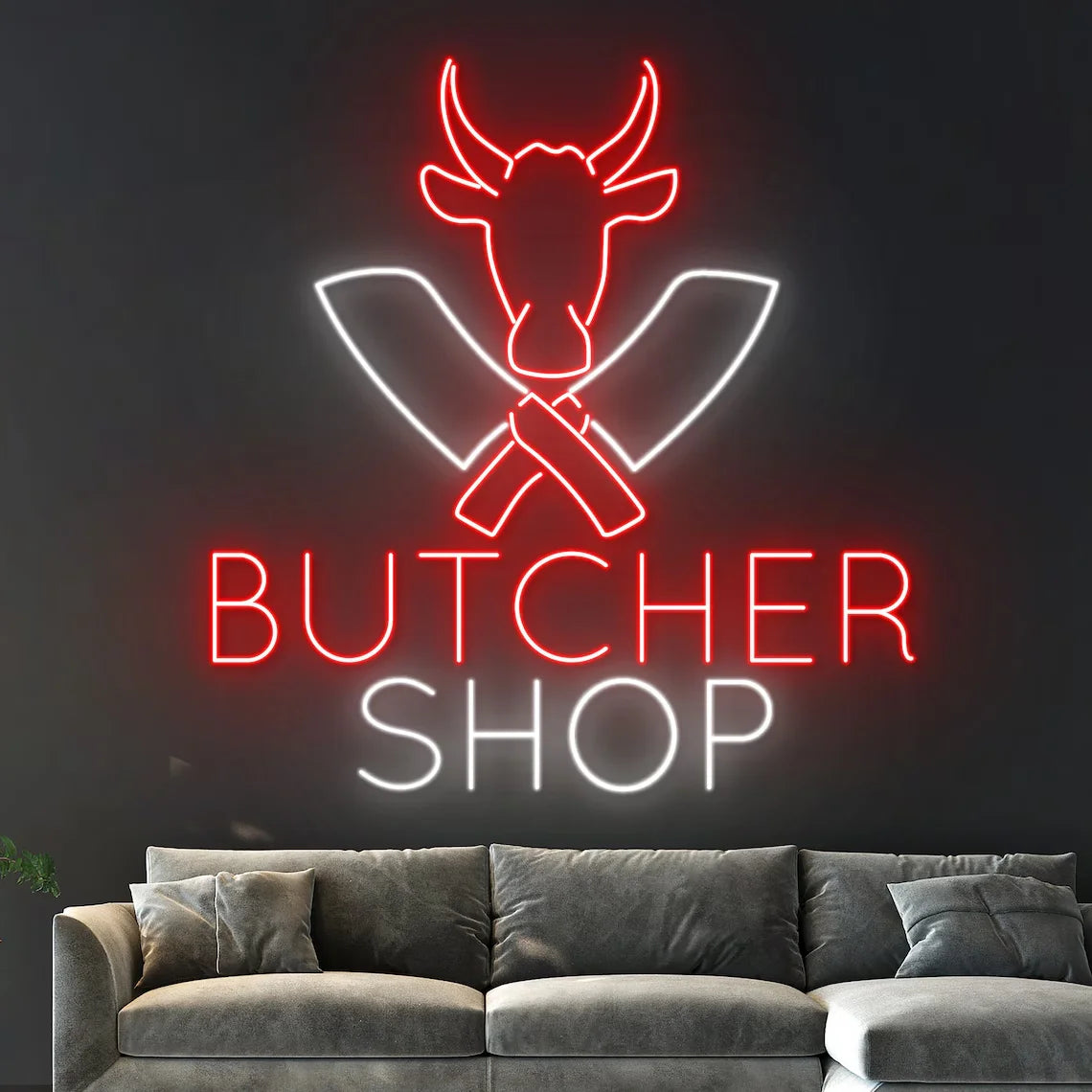 Meat Shop Neon Sign