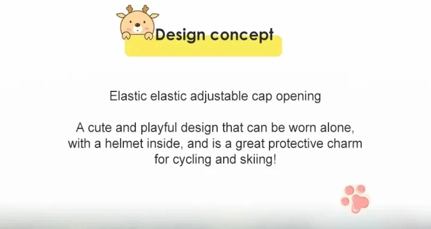 Animal Ear Ski Helmet Cover Bear Cat Ear Skiing Warmer Comfortable Soft Fleece Winter Warm Skiing Head Warmer Ski Accessories