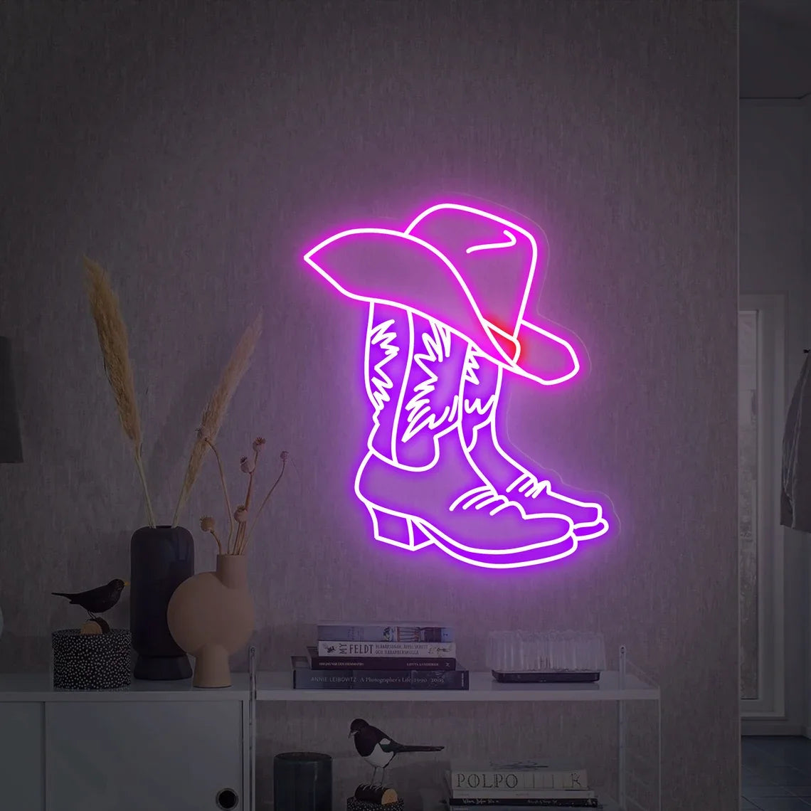 Cowboy/Girl's Boots Neon Sign Cowboy Hat Led Sign