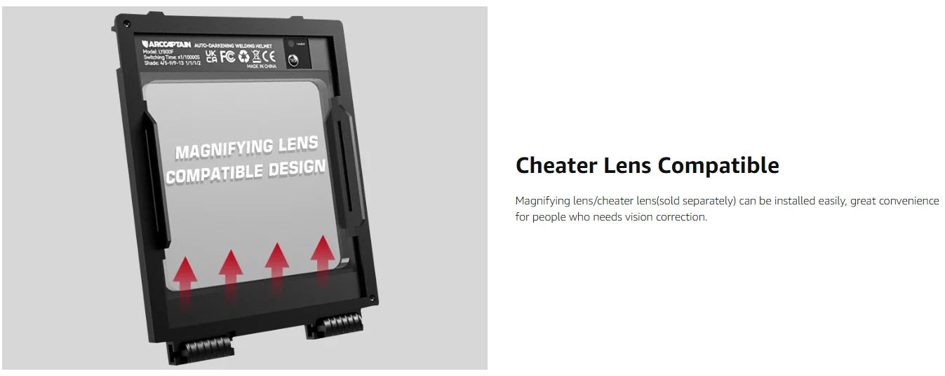 ARCCAPTAIN Welding Helmet Auto Darkening Welding Mask 4 Sensors Solar Cell Powered For TIG MIG ARC Welder