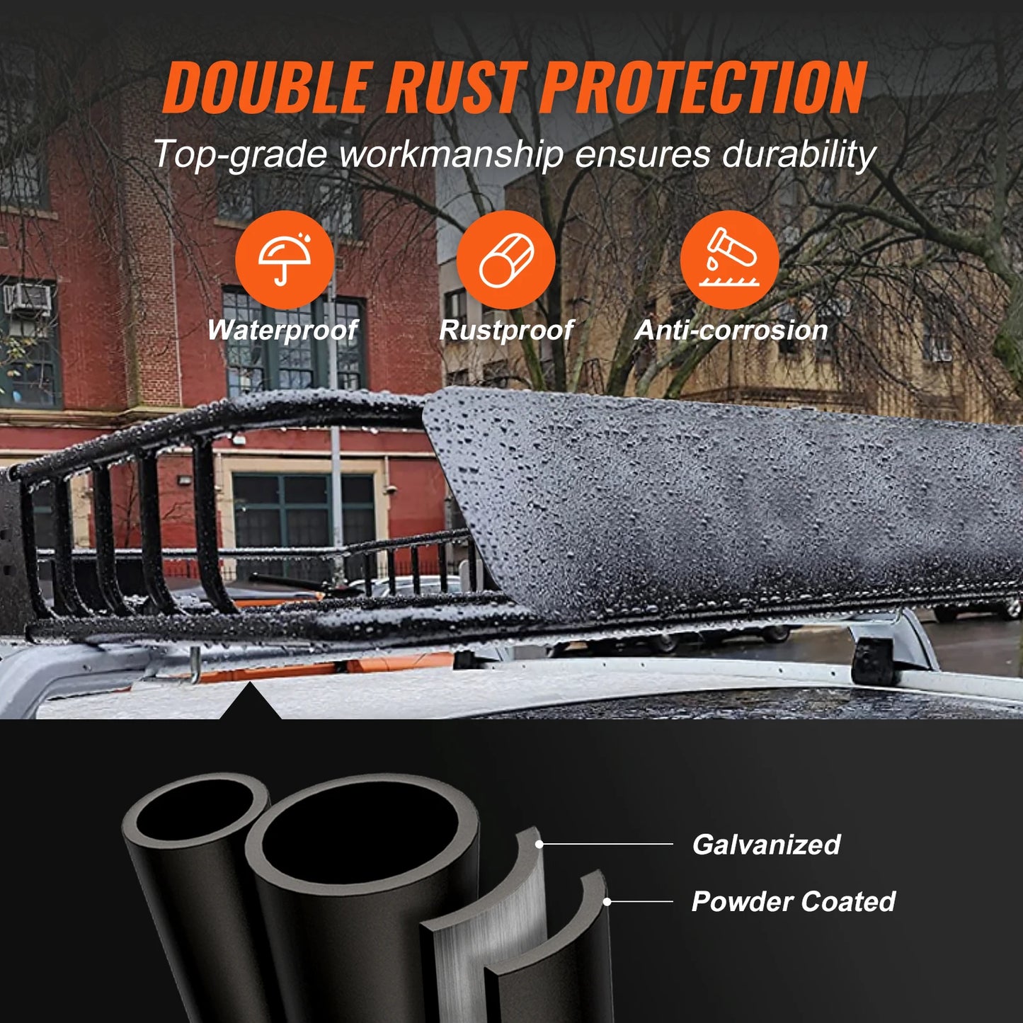 SucceBuy Roof Rack Cargo Basket 46"x36"x4.5"/51"x36"x5" Rooftop Cargo Carrier Heavy-Duty 200 LBS Capacity for SUV Truck Vehicle