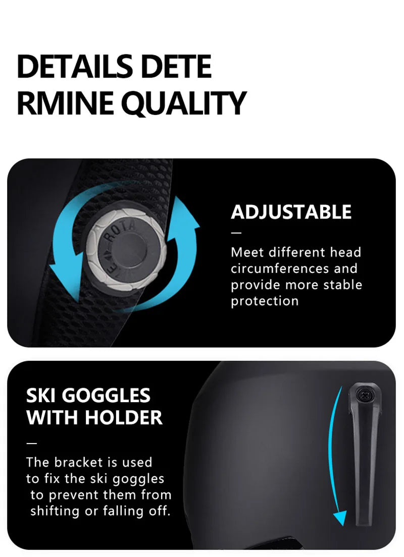 Horntour 2024 Skiing Helmet with Goggles Warm Helmet ABC+EPS High-Quality Ski Helmet Outdoor Sports Ski  Skateboard Helmet