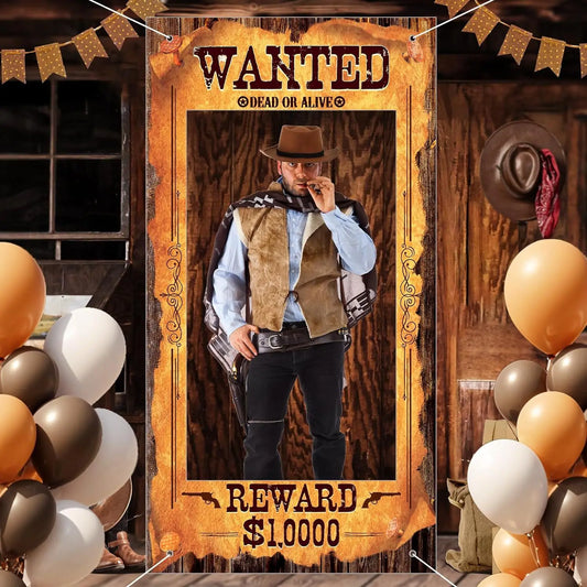 Wanted Outlaw Party Photo Backdrops