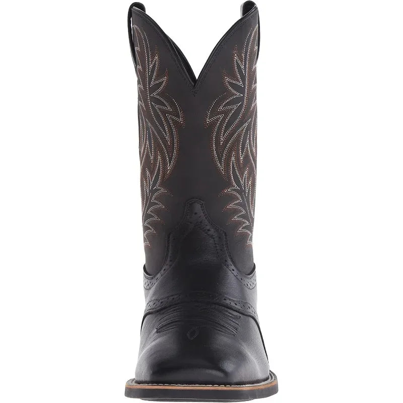 Men's High Roller Cowboy Boots Square Toe Pull Ons