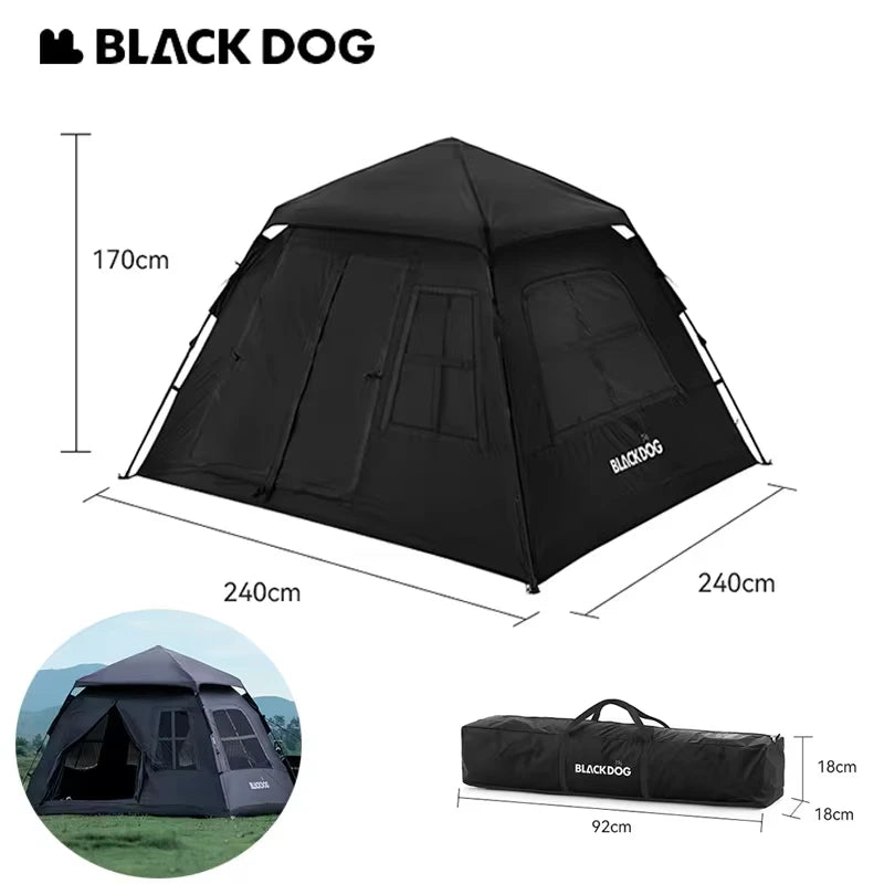 Blackdog Outdoor Vinyl Quick Open Tent 3-4 Person Tent