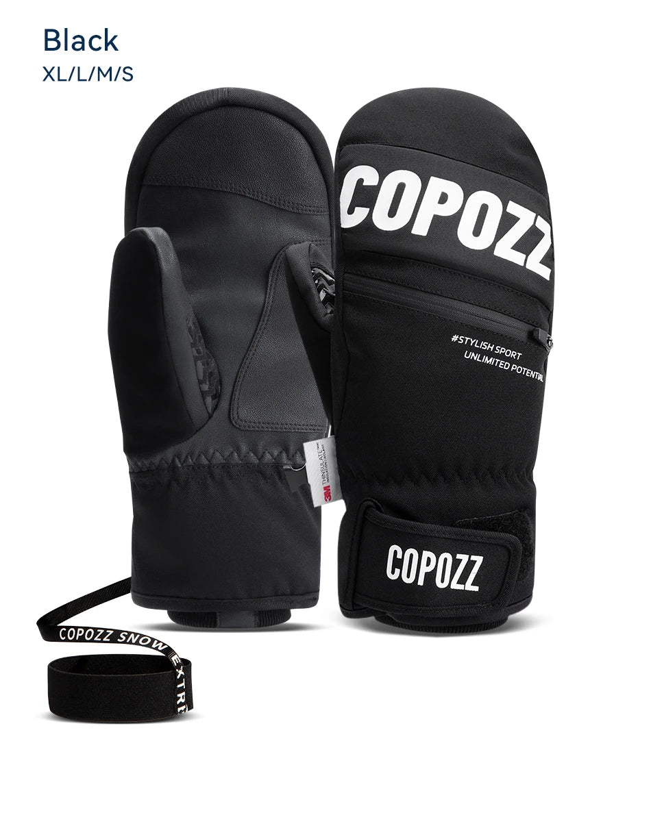 COPOZZ Upgrade Thicken Ski Gloves Winter Men Women 3M Thinsulate Thermal Snowboard Gloves Waterproof Warm Mittens Ski Gloves