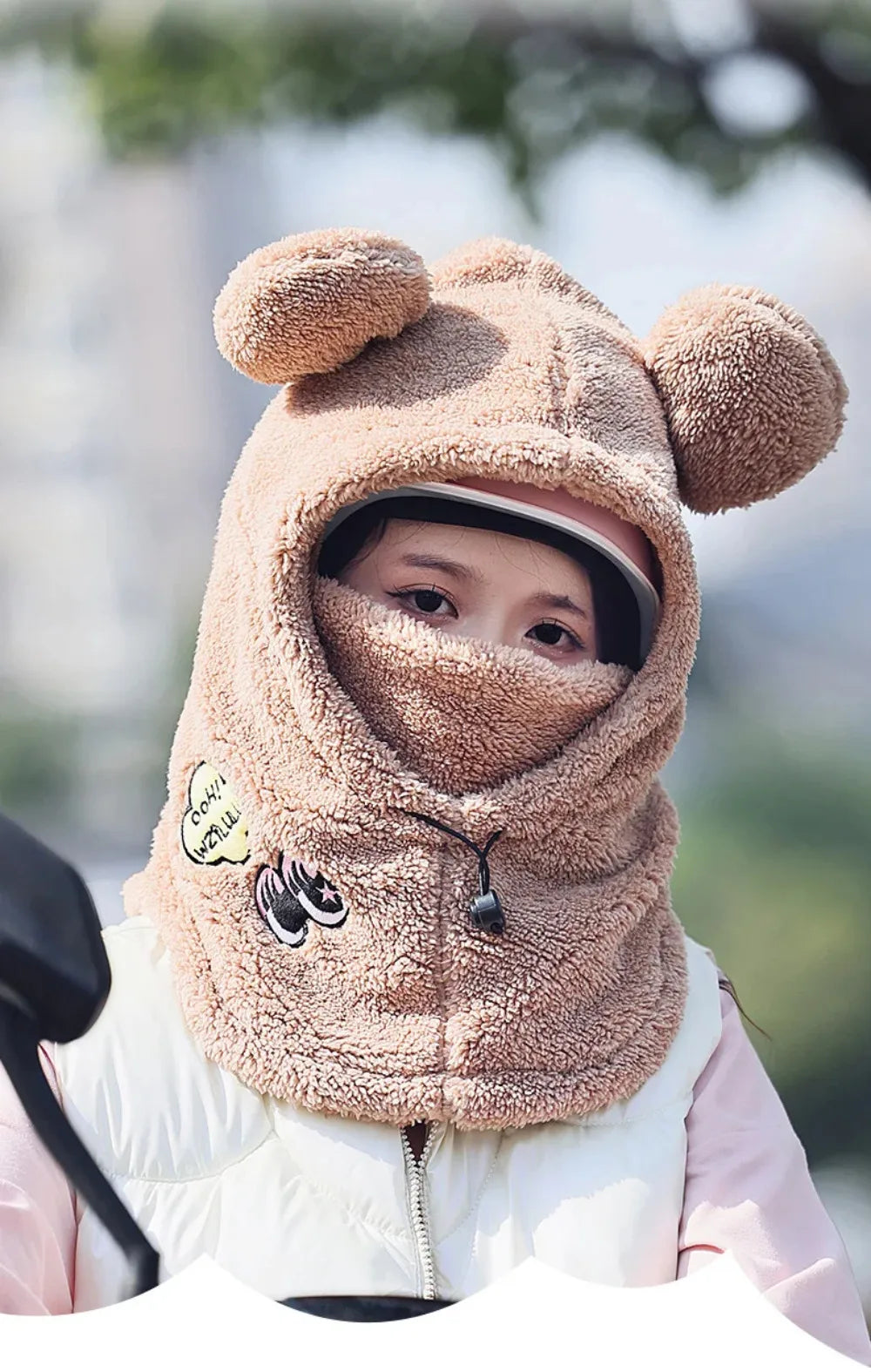 Animal Ear Ski Helmet Cover Bear Cat Ear Skiing Warmer Comfortable Soft Fleece Winter Warm Skiing Head Warmer Ski Accessories