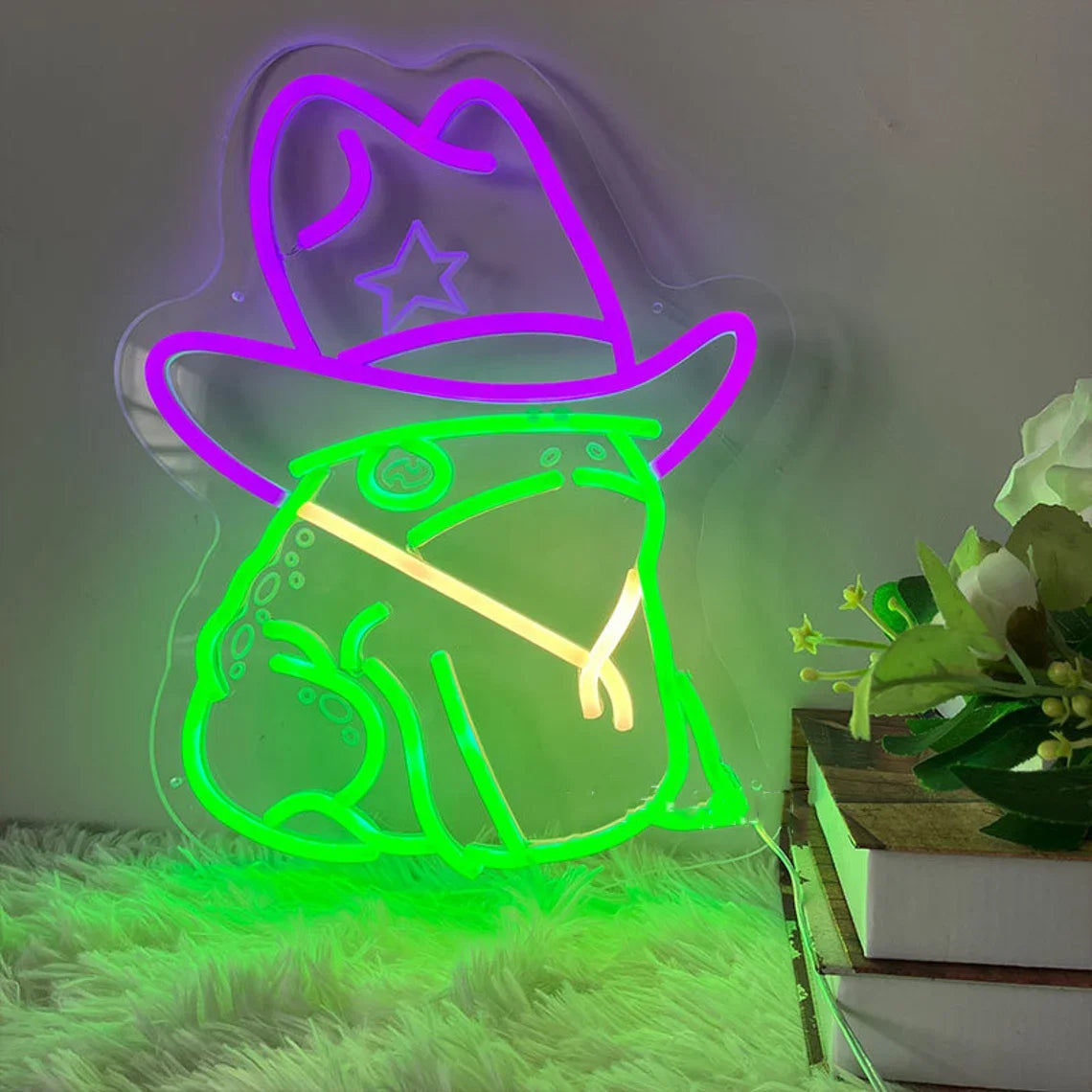 Cowboy Frog Neon Sign