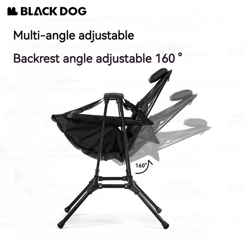 Naturehike BLACKDOG Rocking Chair Folding Portable Detachable Adjustable Outdoor Camping Travel Recliner Aluminum