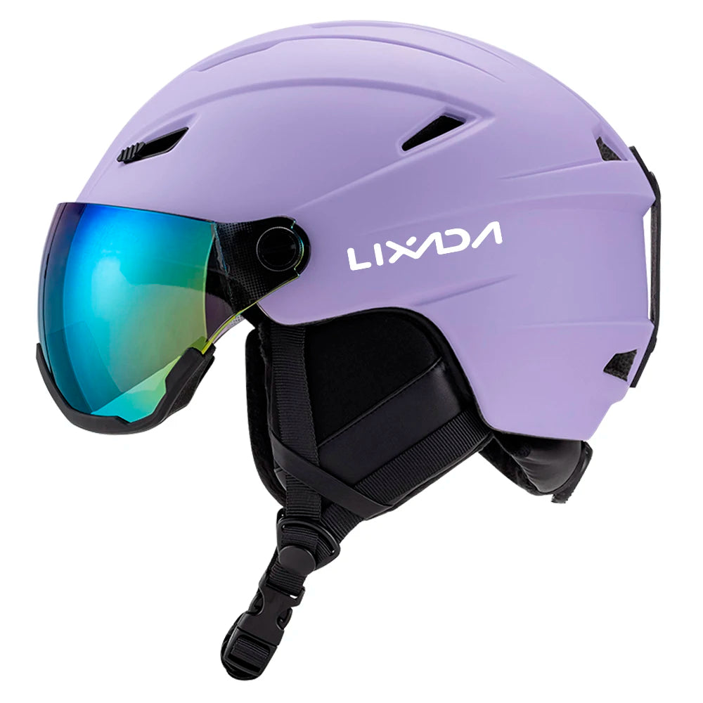 LIXADA Integrated Ski Helmet Men and Women Snowboard Helmet with Removable Visor Goggles Men and Women ‘s Snowboard Wear