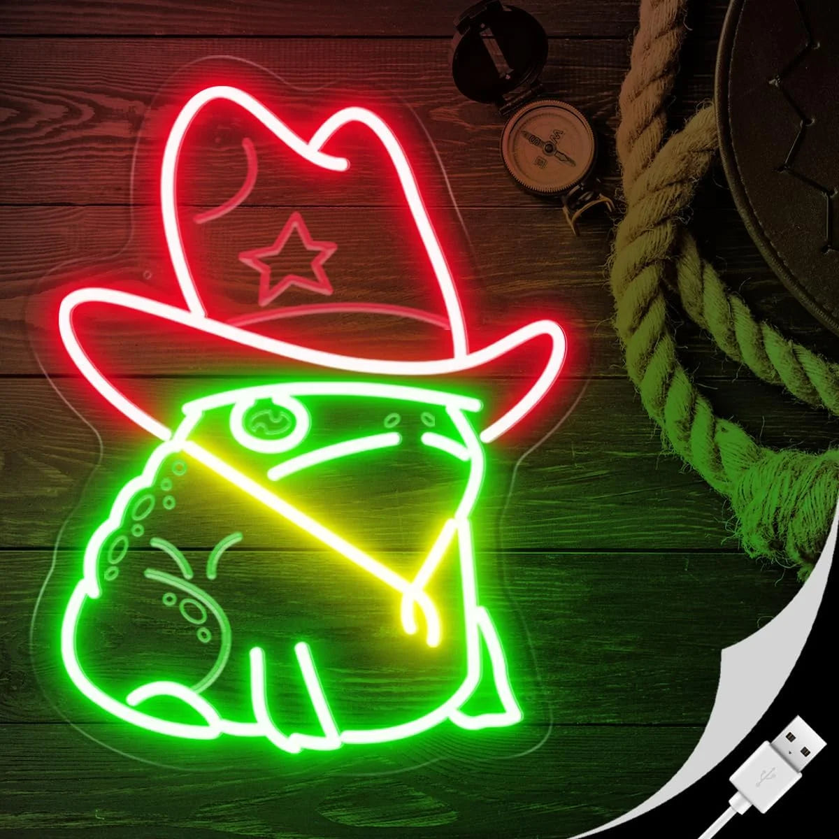 Cowboy Frog Neon Sign