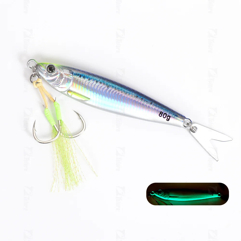 TOLU  Metal Jig Lure 20g 30g 40g 60g 80g