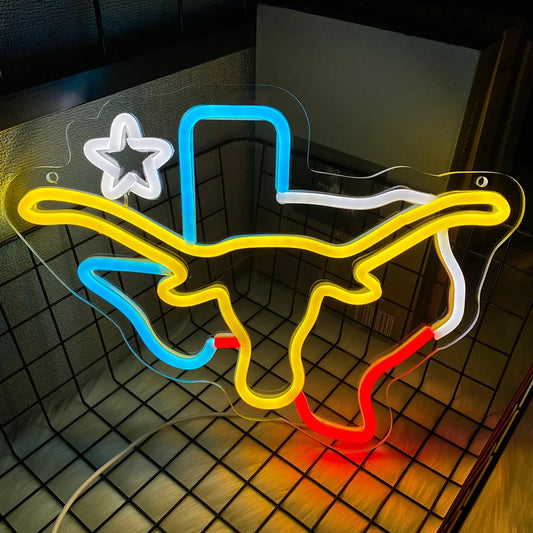 Texas Longhorn Neon Lights