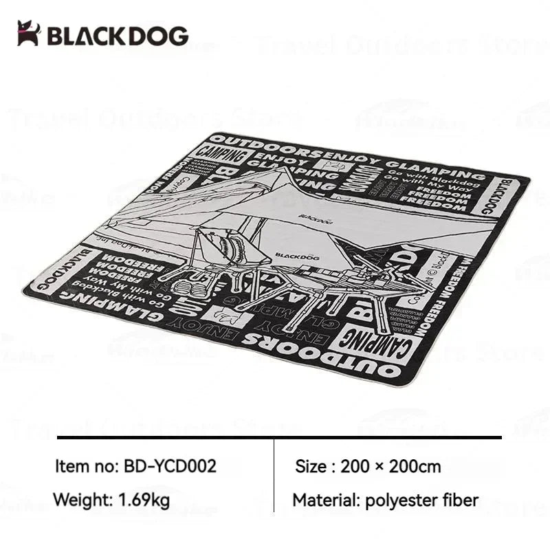 BLACK DOG Waterproof 200x200cm Portable Camping Mat 1.69kg Ultralight Picnic Pad Bottom PE Aluminum Film Waterproof Travel Mat