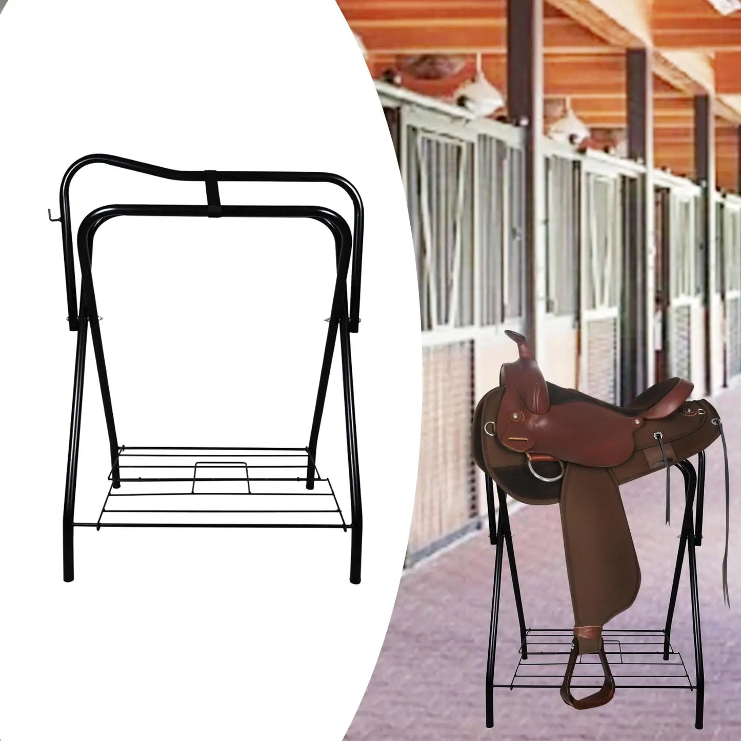 Portable Steel Saddle Rack