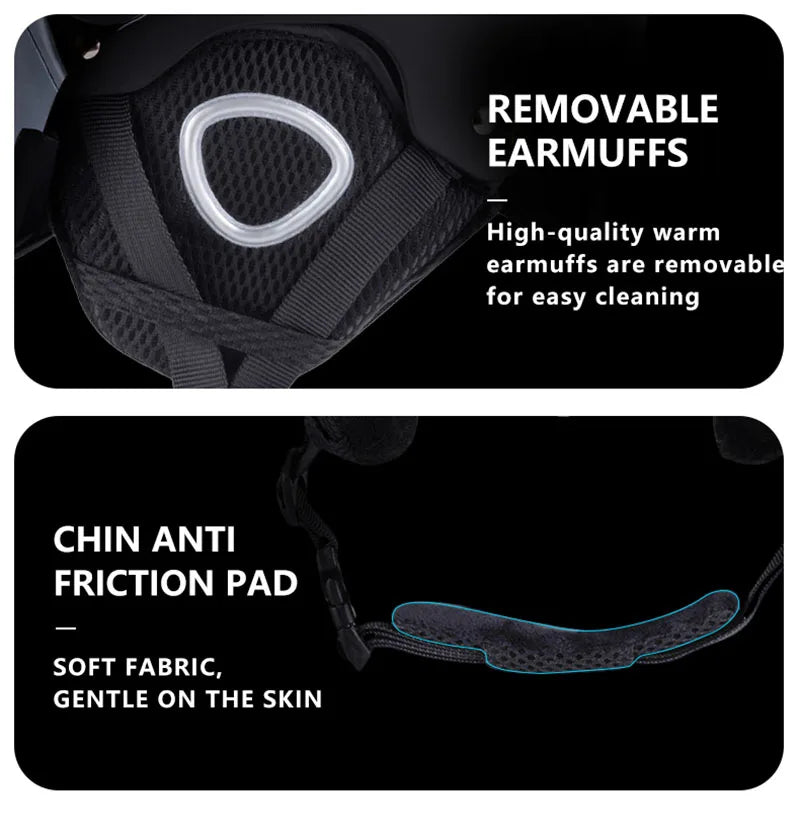 Horntour 2024 Skiing Helmet with Goggles Warm Helmet ABC+EPS High-Quality Ski Helmet Outdoor Sports Ski  Skateboard Helmet