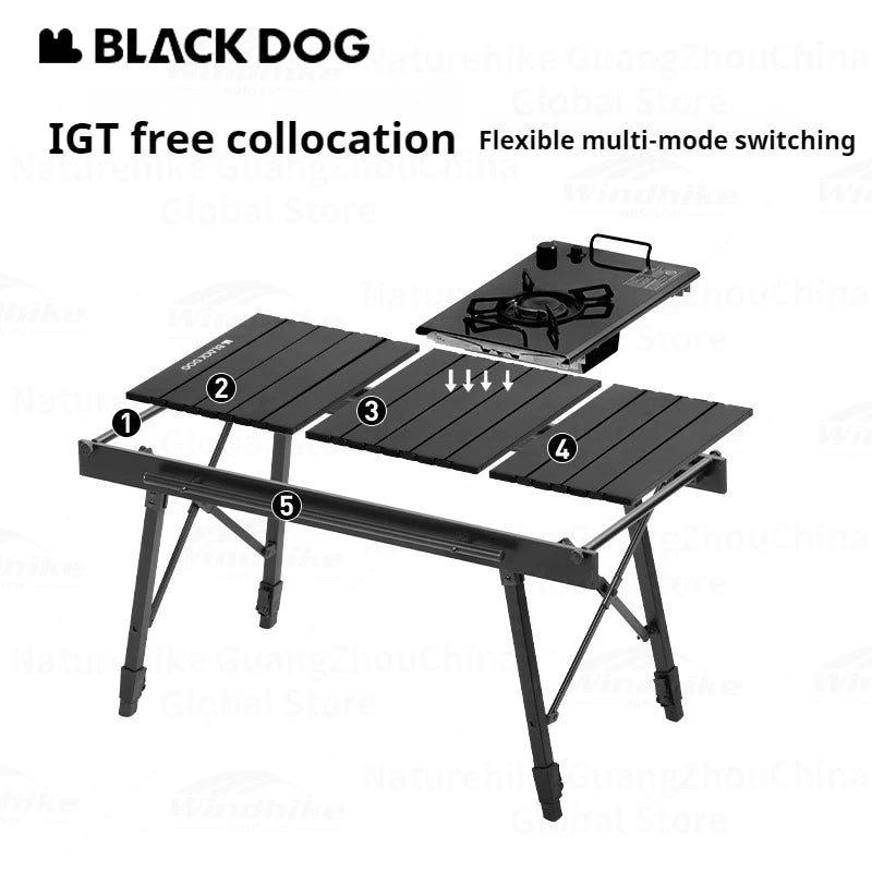 Naturehike Blackdog  Folding Aluminum Adjustable BBQ Table Lightweight Portable Outdoor