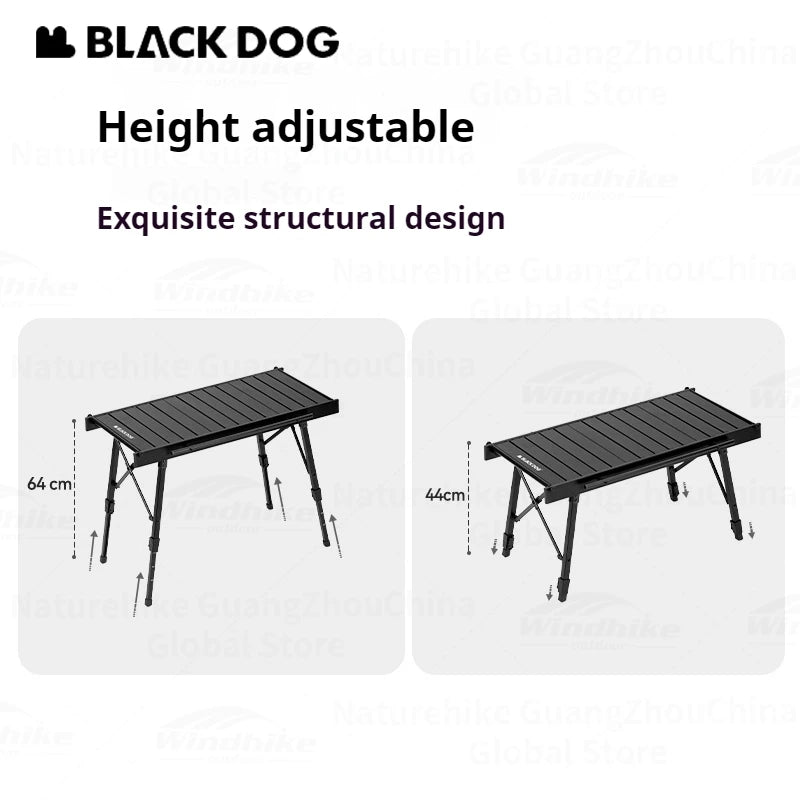 Naturehike Blackdog  Folding Aluminum Adjustable BBQ Table Lightweight Portable Outdoor