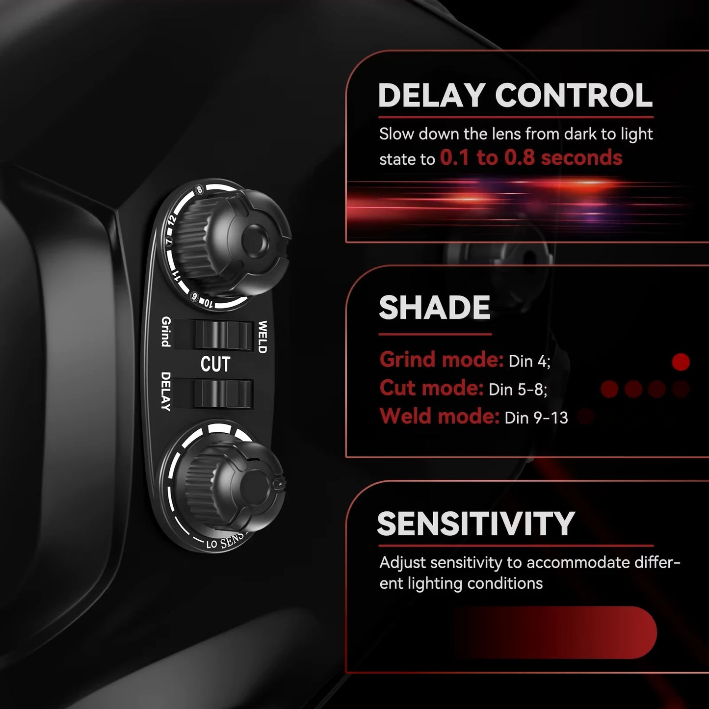 ARCCAPTAIN Welding Helmet Auto Darkening Welding Mask 4 Sensors Solar Cell Powered For TIG MIG ARC Welder