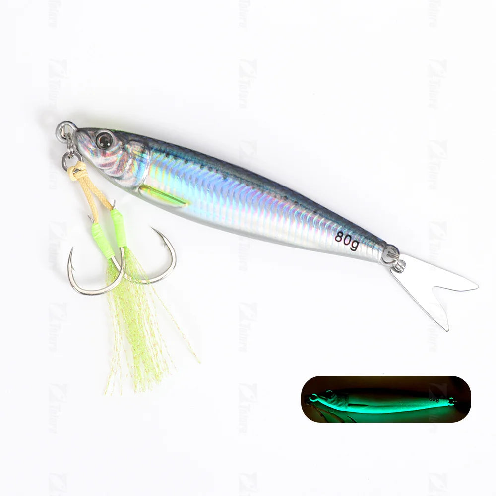 TOLU  Metal Jig Lure 20g 30g 40g 60g 80g