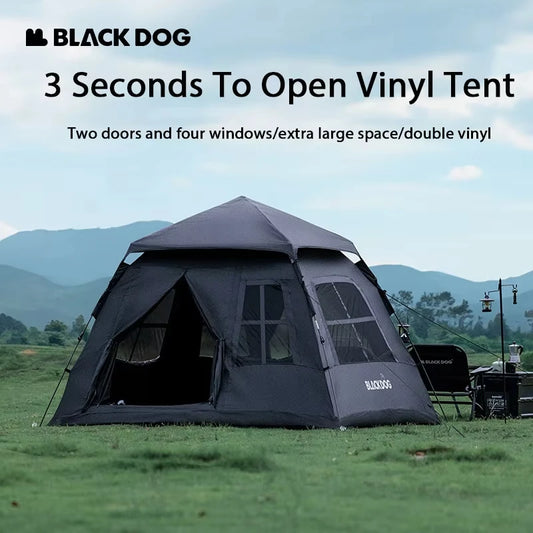 Blackdog Outdoor Vinyl Quick Open Tent 3-4 Person Tent