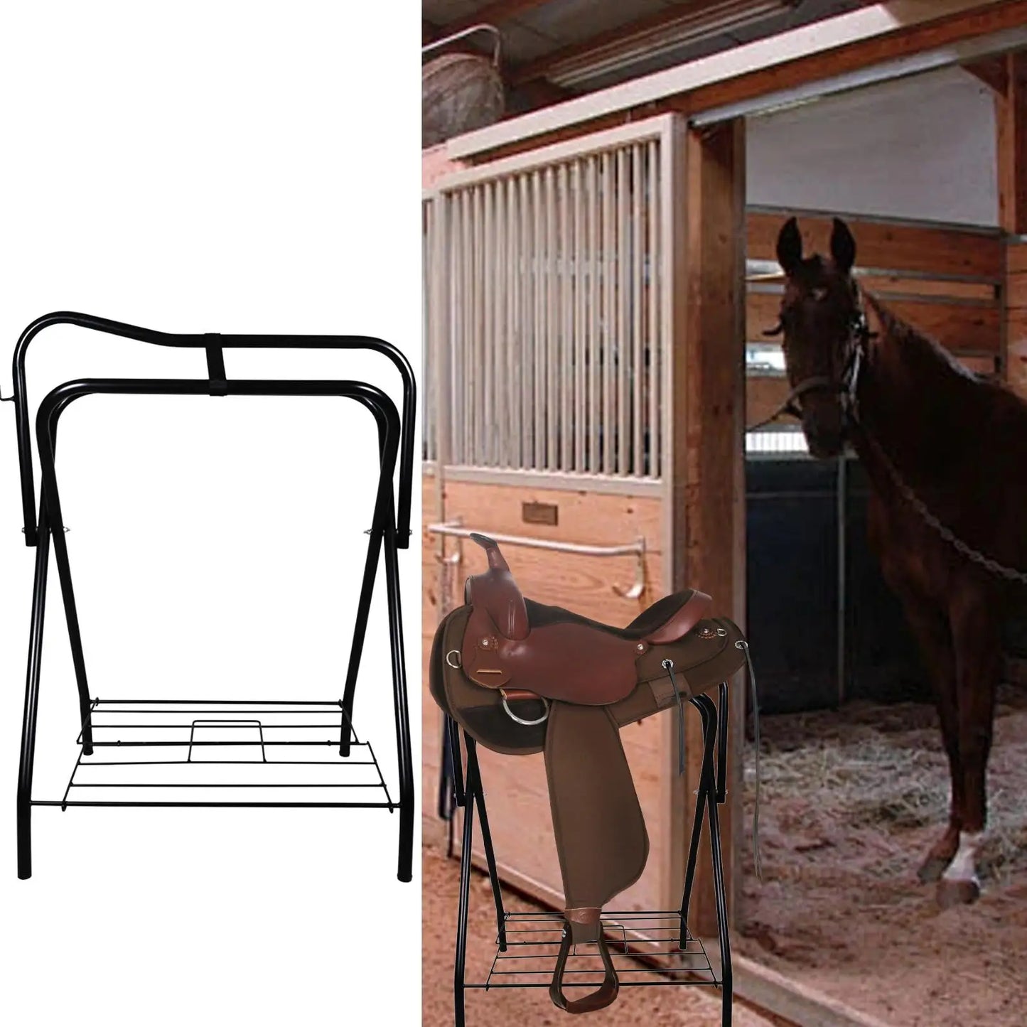 Portable Steel Saddle Rack