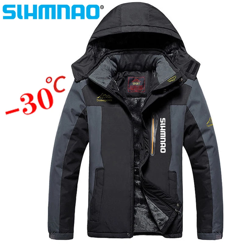 Winter fishing jacket, snow skiing jacket, windproof and waterproof.