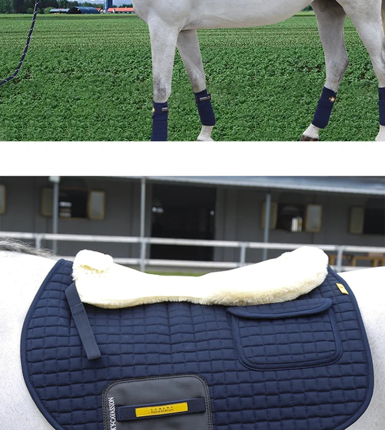 Cavassion fleece lined gel pad flexible saddle pad  non-slip gel pad