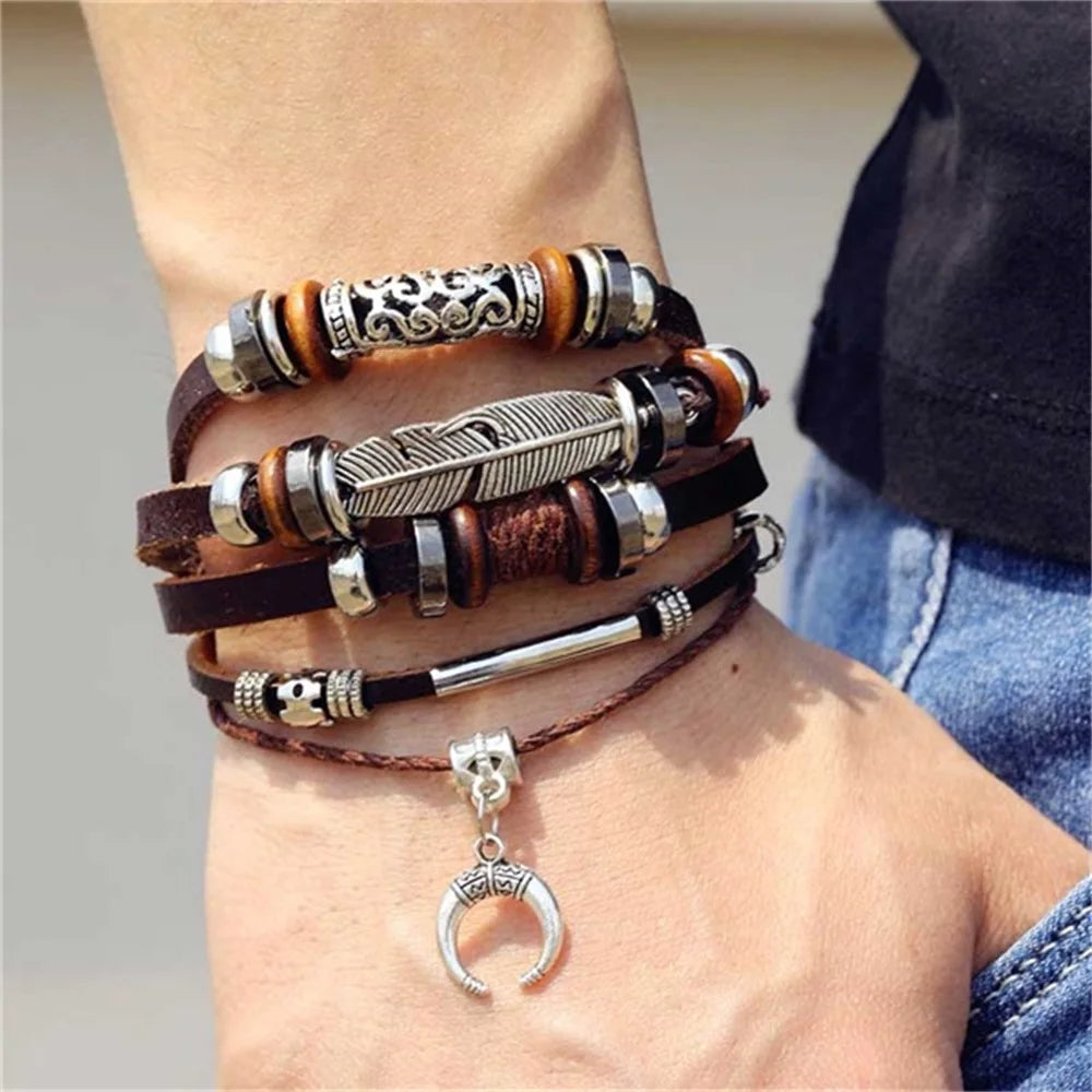 Vinatge Leather Bracelets Unisex