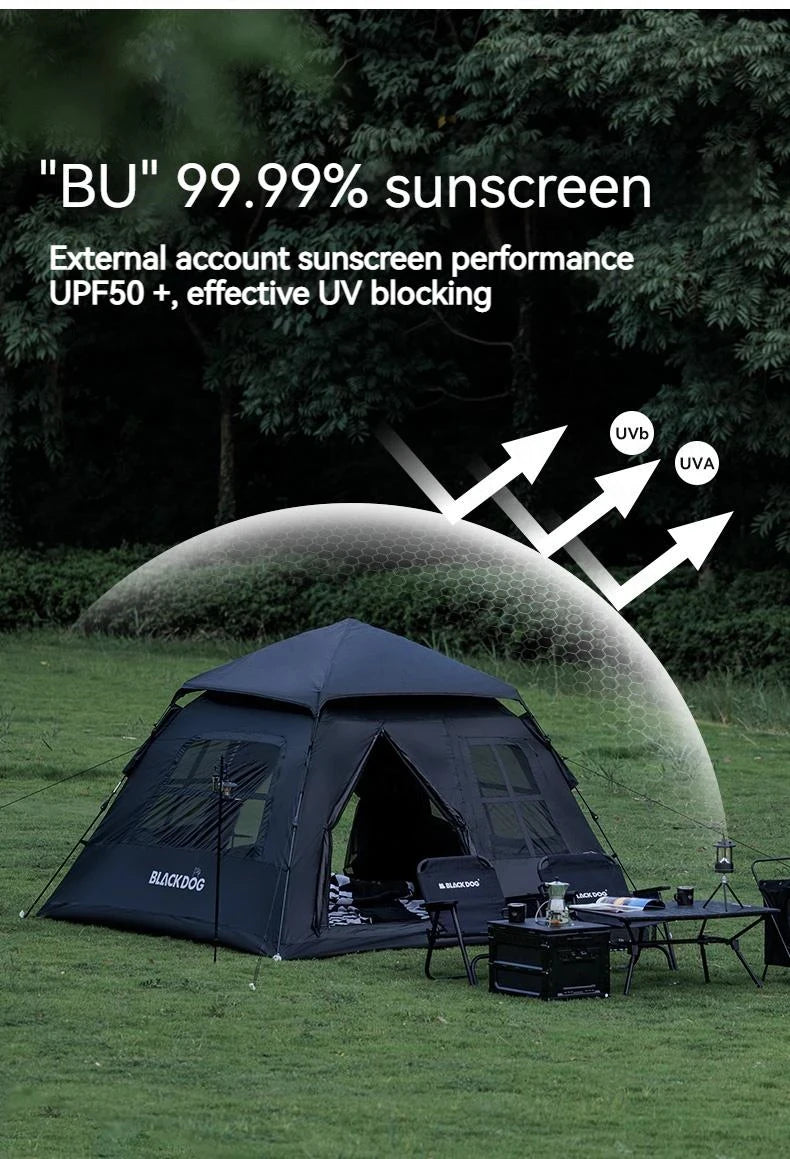 Blackdog Outdoor Vinyl Quick Open Tent 3-4 Person Tent