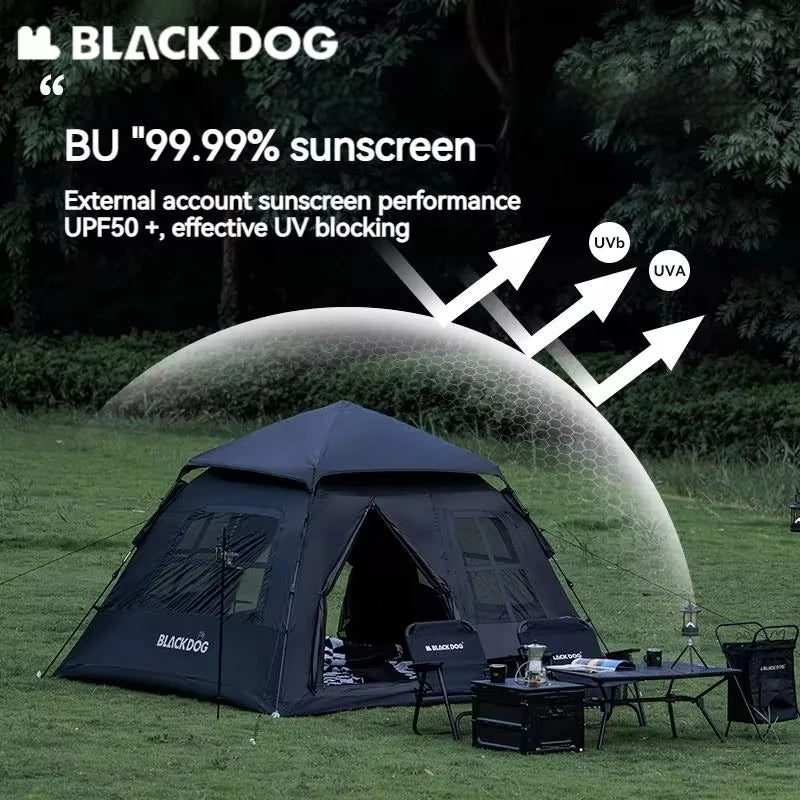 Blackdog Outdoor Vinyl Quick Open Tent 3-4 Person Tent